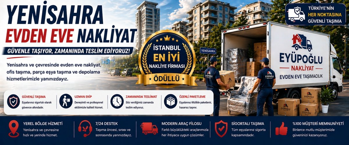 Yenisahra evden eve nakliyat hizmetinde eşyaların güvenli şekilde taşınması ve profesyonel taşıma süreci